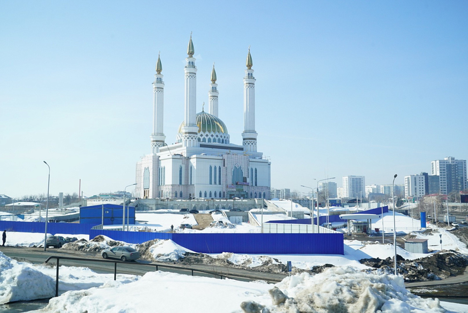 Завершение отделки фасада мечети «Ар-Рахим» к Дню города в Уфе