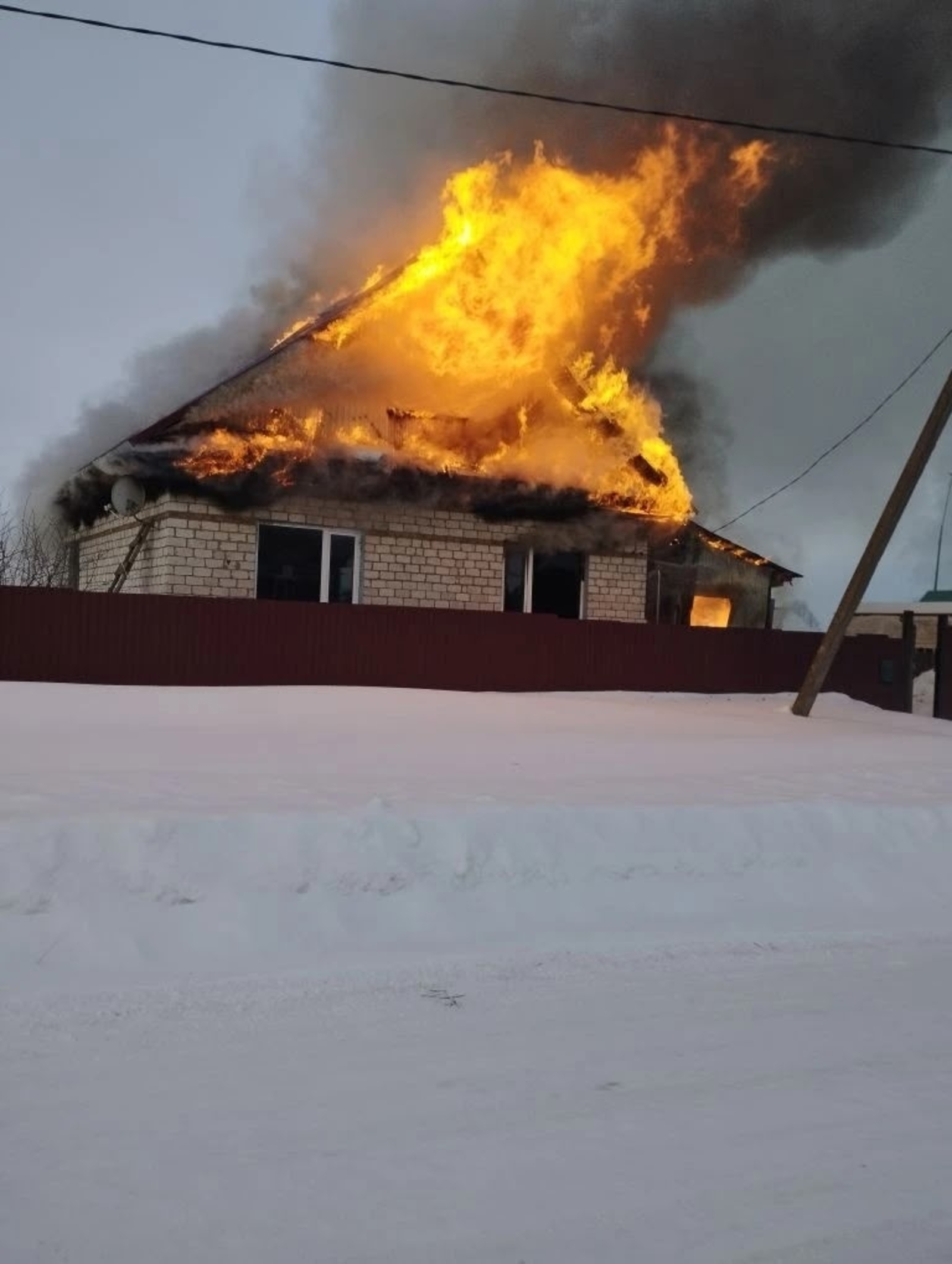 Пожар в доме пенсионеров в деревне Баш-Шиды